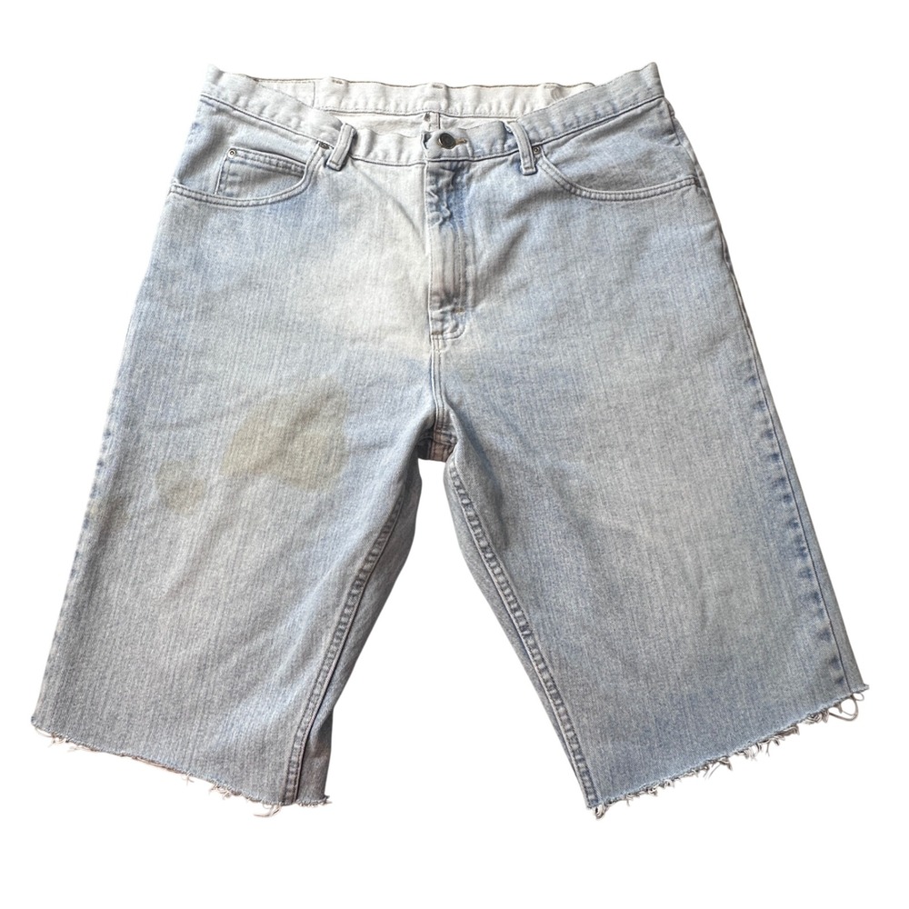 Vintage Wrangler Shorts Mens 38 Blue Relaxed Fit Cut Off Denim Jorts Y2K 97601SB